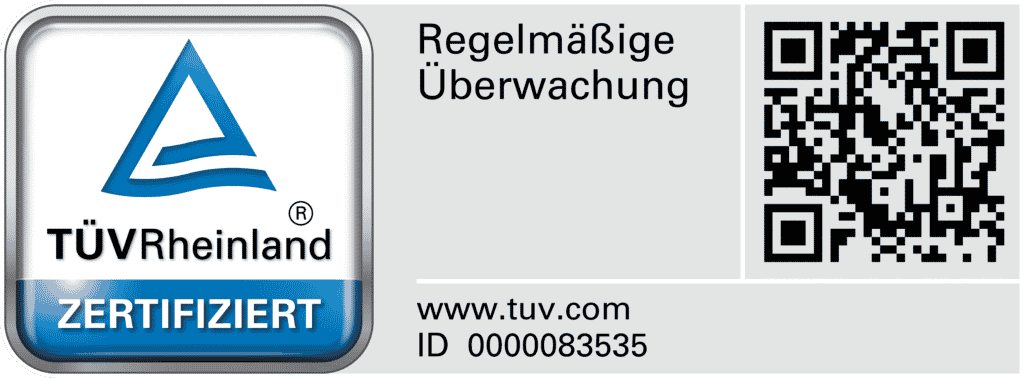 TÜV Rheinland Zertifikat 2022