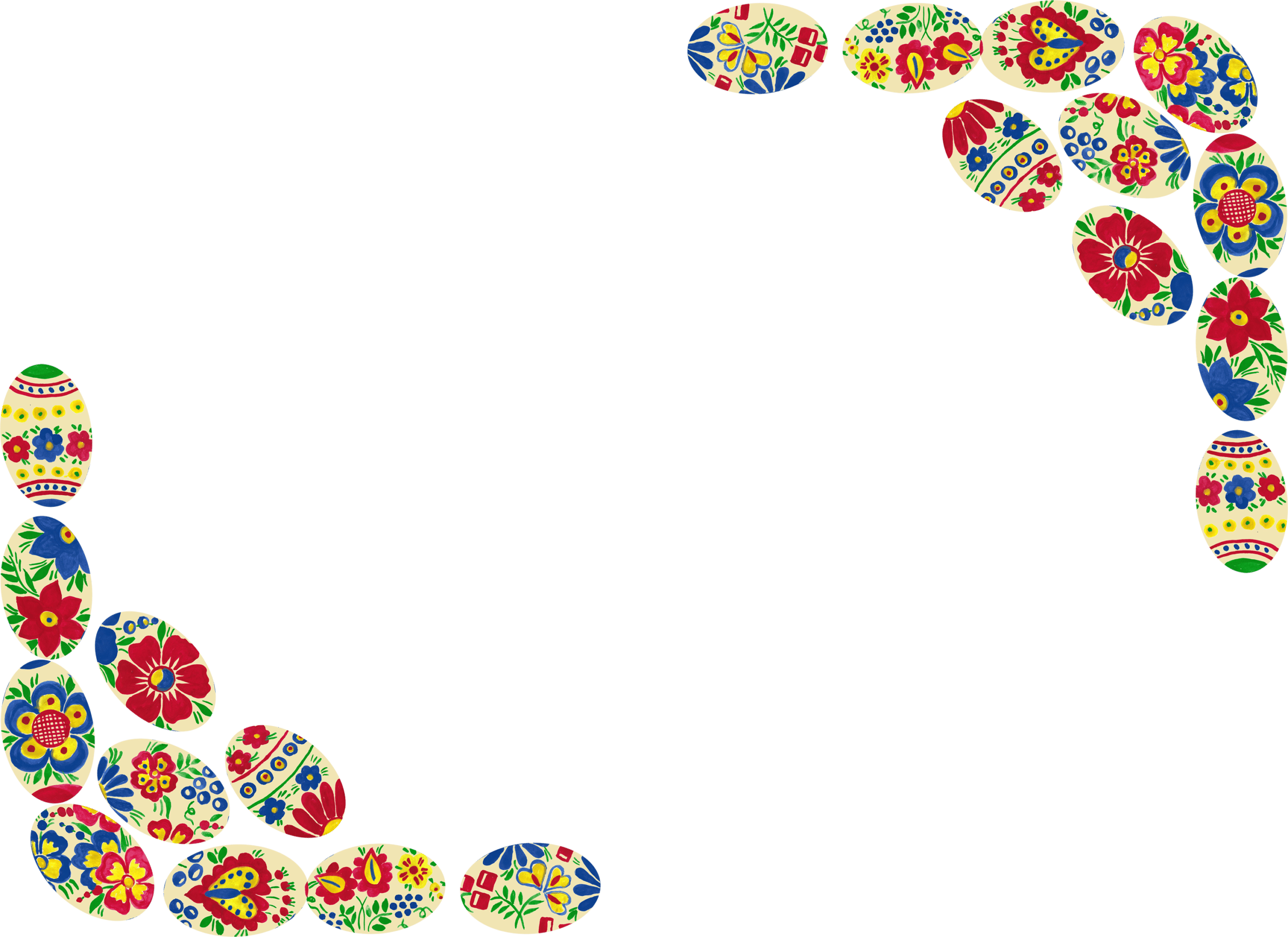 Osterbild mit angemalte Eier